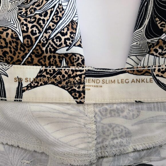 Chico's Malkin Palm So Slimming Girlfriend slim leg ankle pants Size 3/XL - Picture 4 of 5